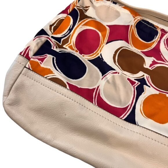 🎉SALE🎉 Coach Multicolor Scarf Print‎ Signature Shoulder Tote Crossbody Bag - Picture 4 of 16